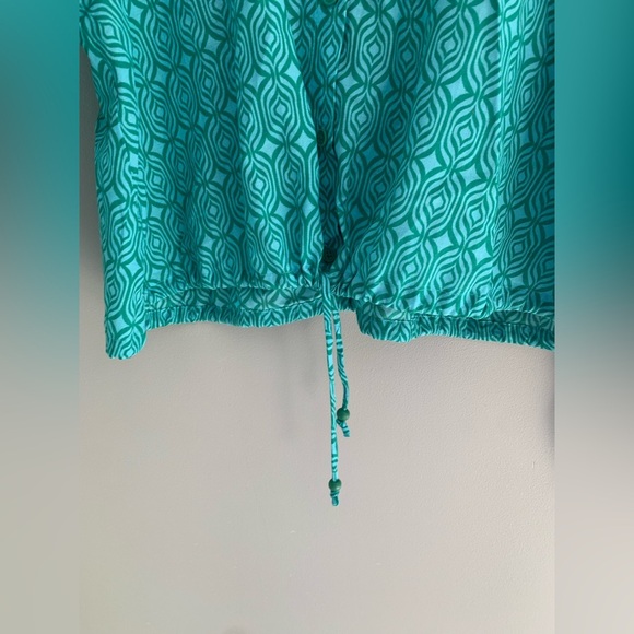 Womens Zara Geometric Long Sleeve Collared Tied Blouse & Smock Tiered Skirt SetL - Picture 5 of 15